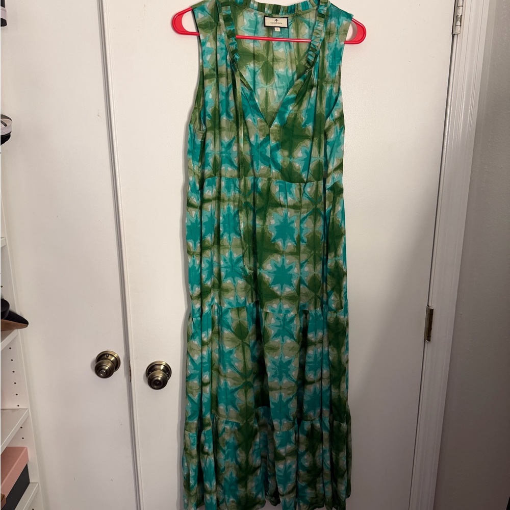 Tuckernuck Green and Blue Floral Maxi Dress